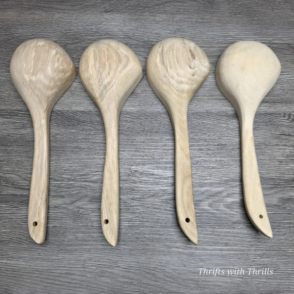 4 Peice Wooden Soup Ladles - Excellent For All Types Of Cooking And Serving Food